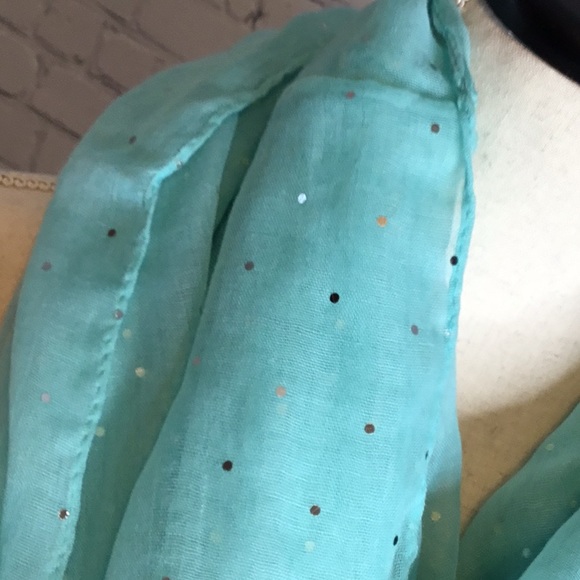 Oversized Aqua with Sparkle Infinity Scarf - Picture 3 of 6